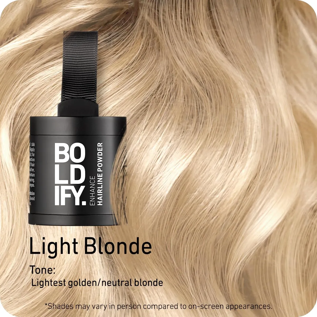 BOLDIFY Hairline Powder - Root Touch Up & Hair Loss Cover Up, Instant Gray Coverage 48-Hour Stain-Proof Hair Color Powder for Women & Men, Hair Fibers and Hair Topper Alternative (Light Blonde)