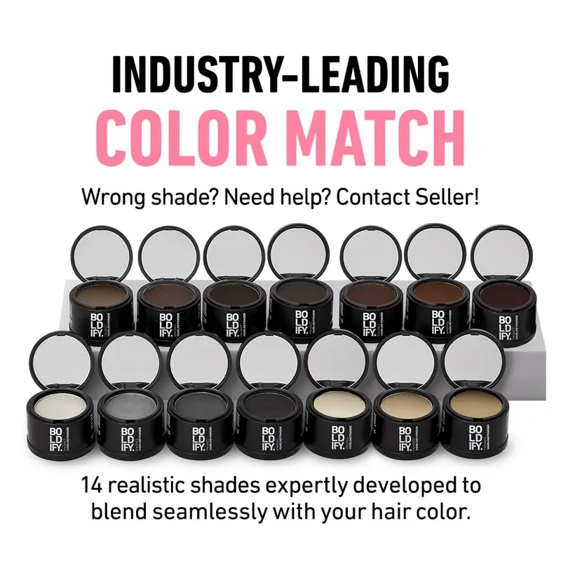 BOLDIFY Hairline Powder - Root Touch Up & Hair Loss Cover Up, Instant Gray Coverage 48-Hour Stain-Proof Hair Color Powder for Women & Men, Hair Fibers and Hair Topper Alternative (Light Blonde)