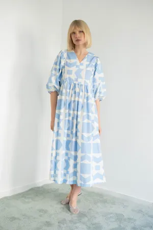 Geometric Voluminous Sleeve Dress