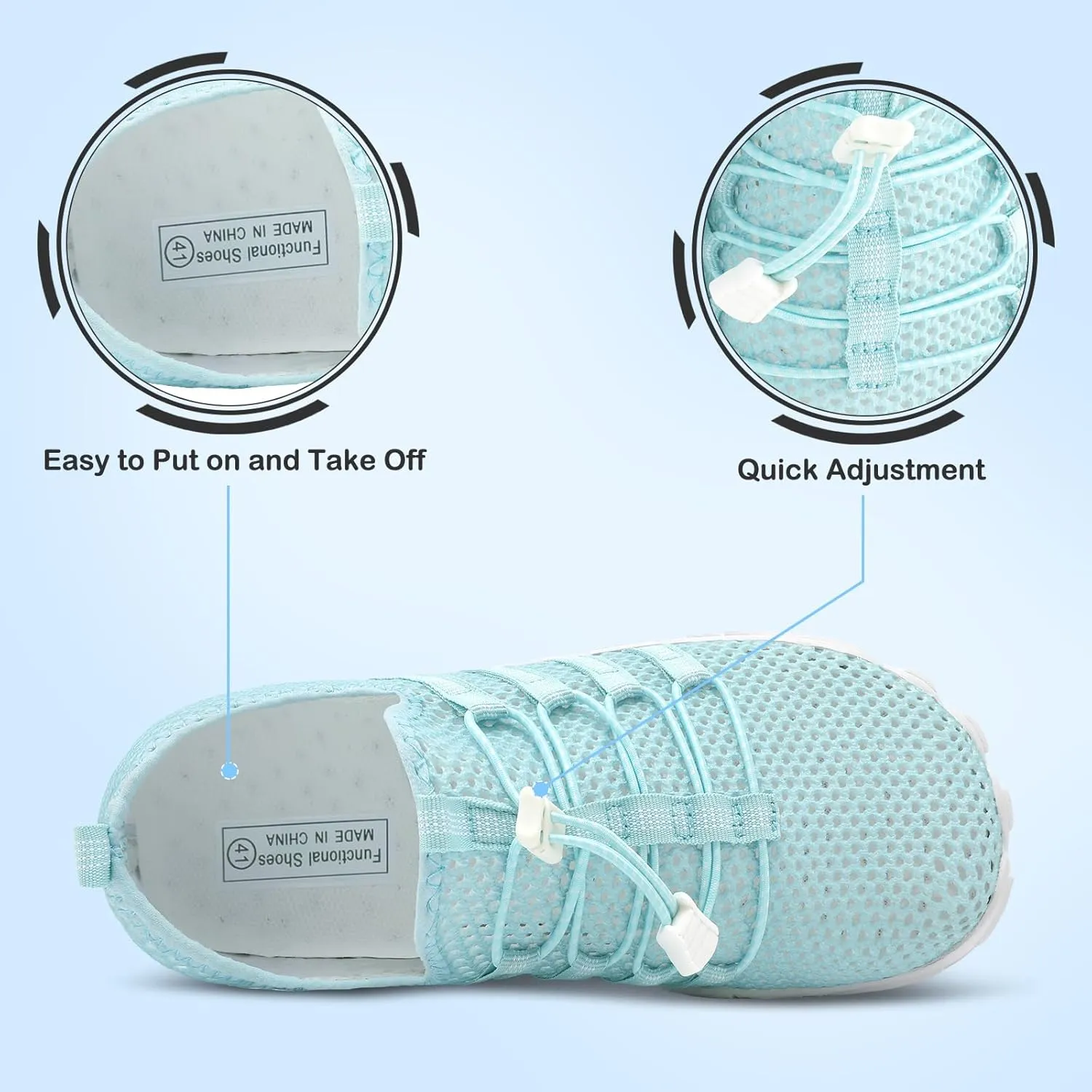 L-RUN Barefoot Water Shoes Women Mens Aqua Sock Athletic Hiking Water Sports Shoes for Swim Beach Pool Sand Diving Walking