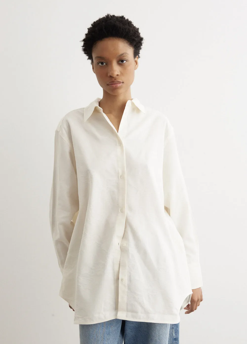 Relaxed Floral Jacquard Shirt