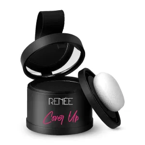 RENEE Cover-Up Hair Powder- Black, Cover Grey Roots & Bald Spots Instantly, Highly Pigmented, Fuller and Denser, Long-Lasting & Matte Finish, Flawless Application, 4gm
