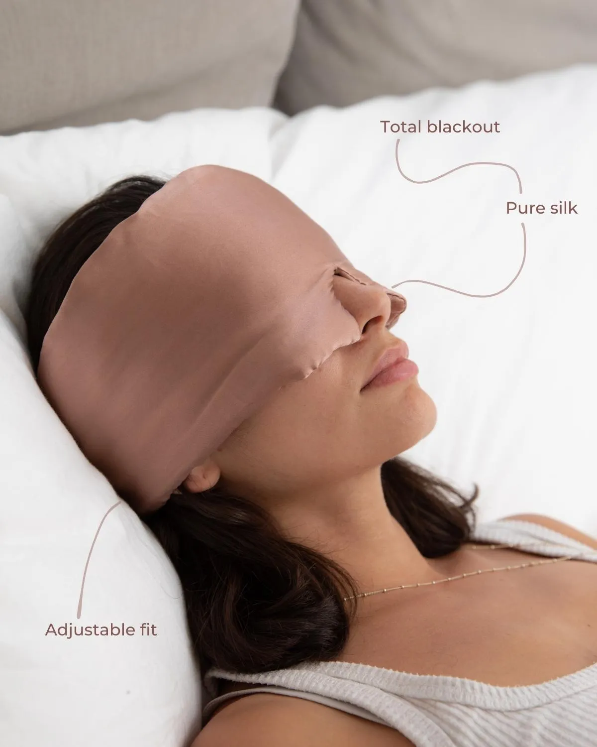 Silk Blackout Eye Mask - Misty Rose
