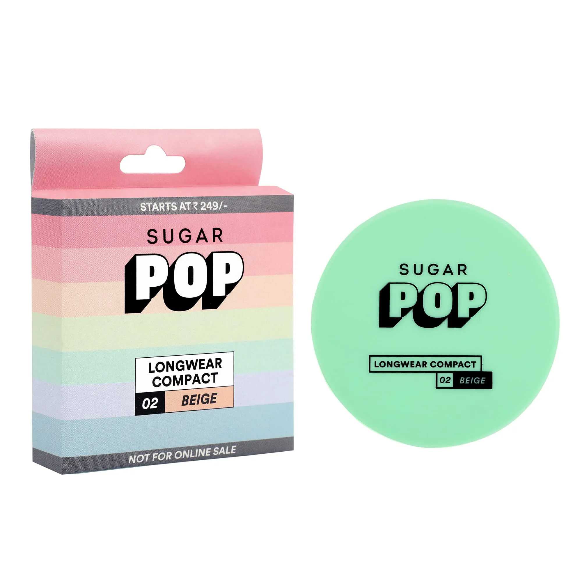 SUGAR POP 4 In 1 Lip Twist - 01 & Longwear Matte Compact 02 Beige For Fair To Medium Skin Tone Combo