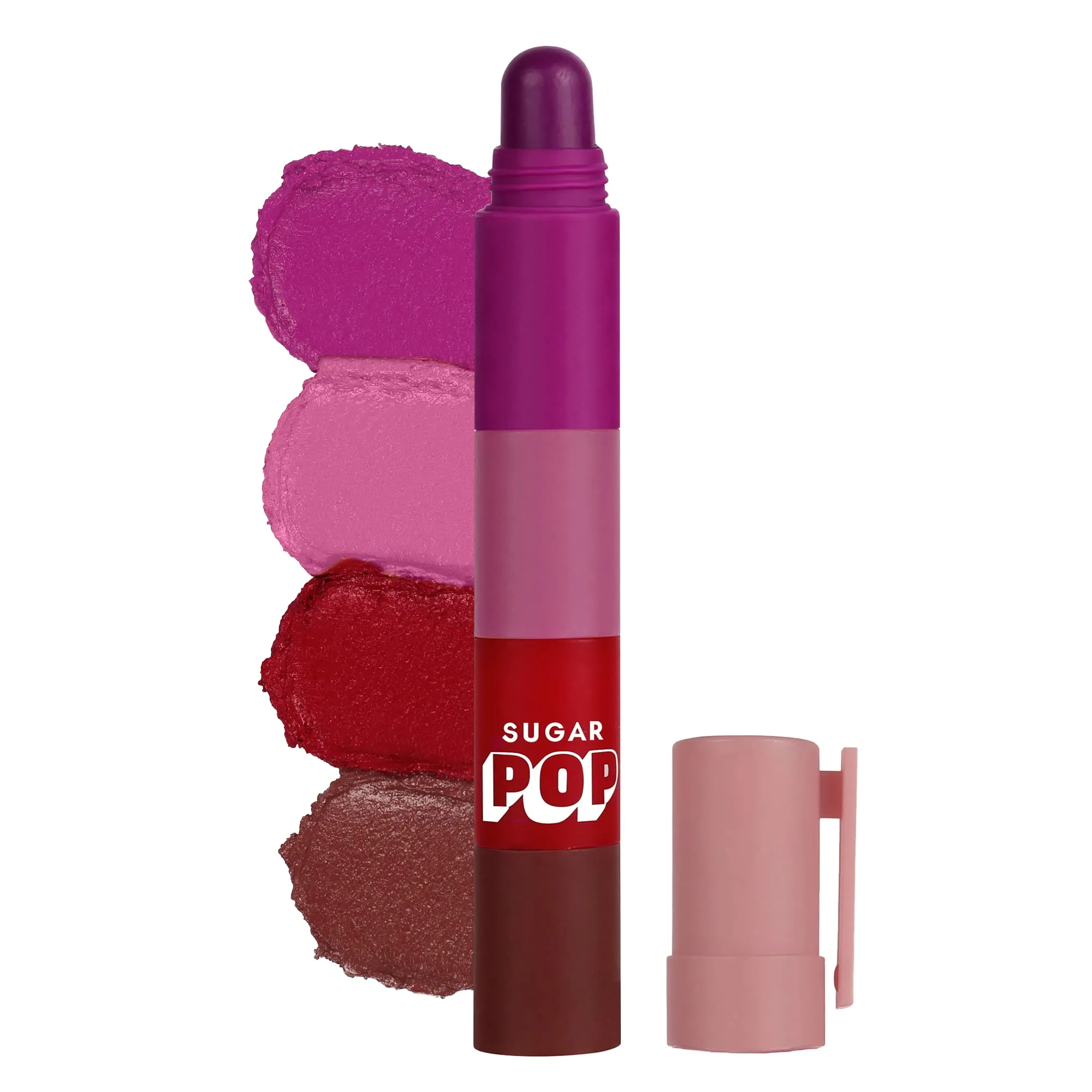 SUGAR POP 4 In 1 Lip Twist - 01 & Longwear Matte Compact 02 Beige For Fair To Medium Skin Tone Combo